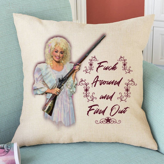 Dolly Parton "Find Out" Pillow