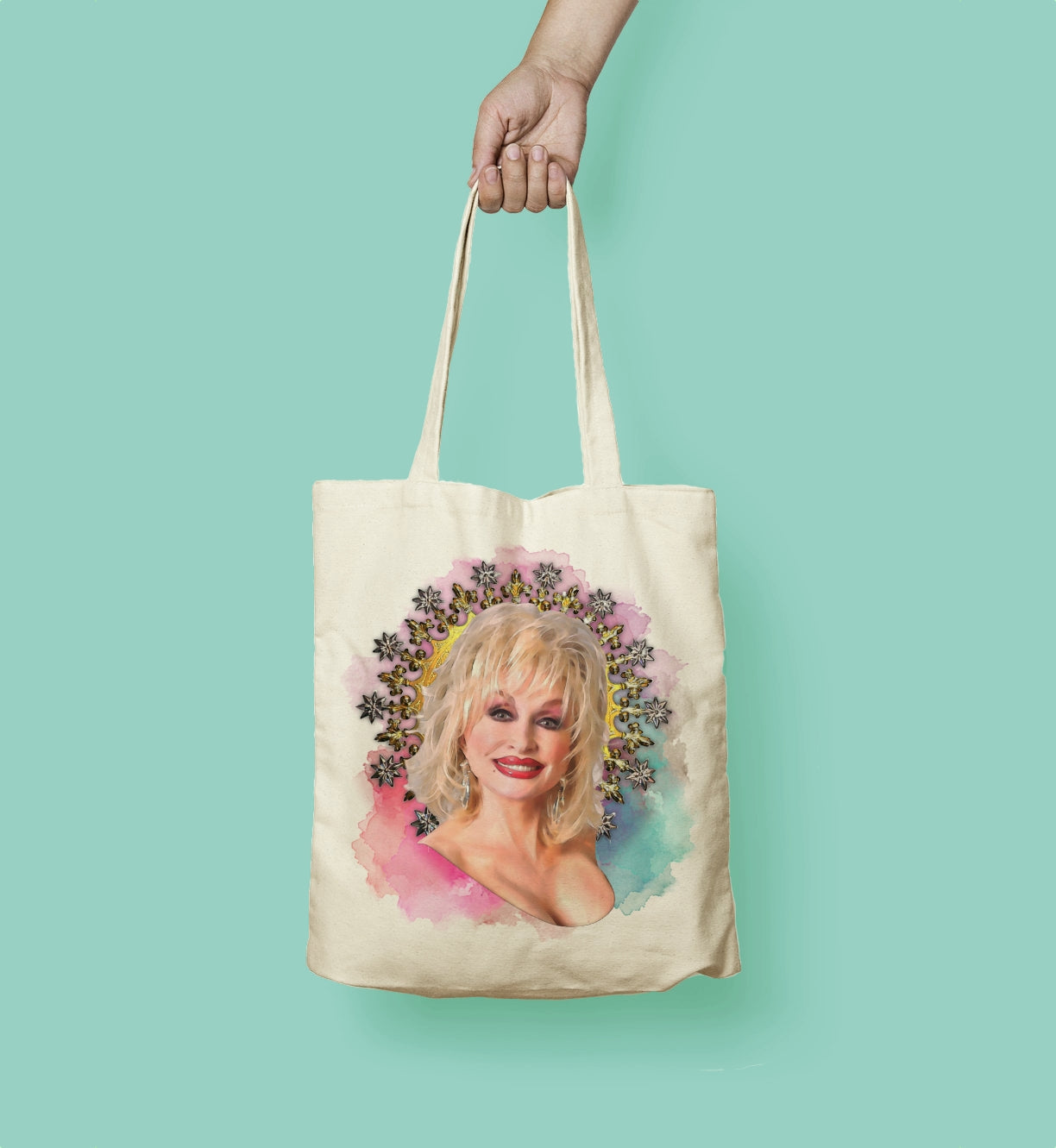 Dolly Parton Watercolor Tote Bag