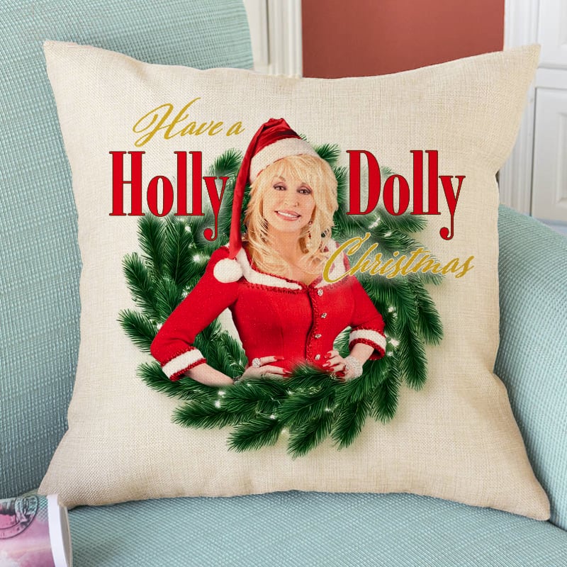Holly Dolly Christmas Pillow