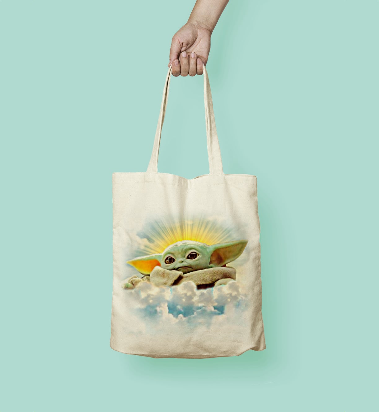 Baby Yoda "Cloudy" Tote Bag