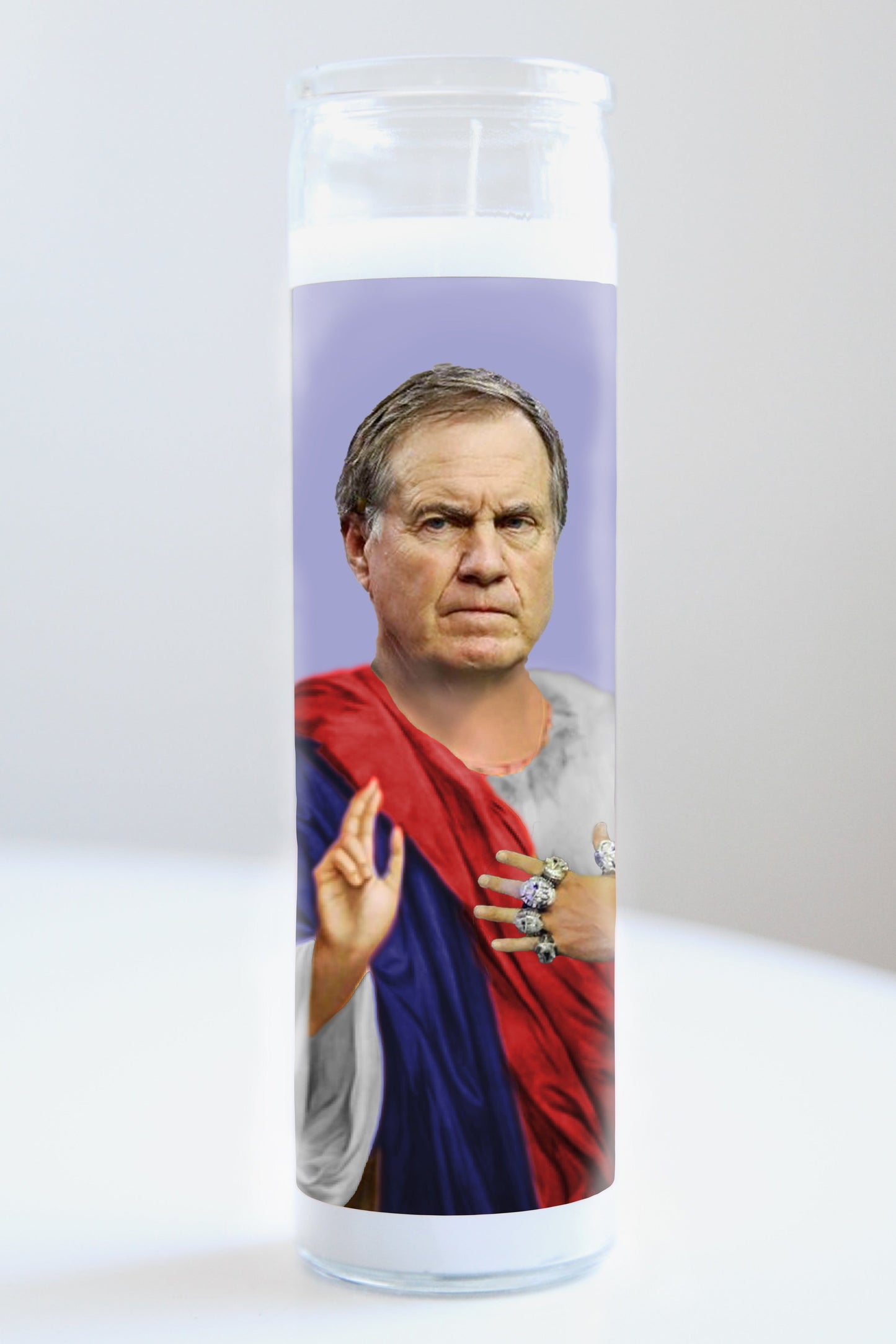 Bill Belichick Team Colors Candle