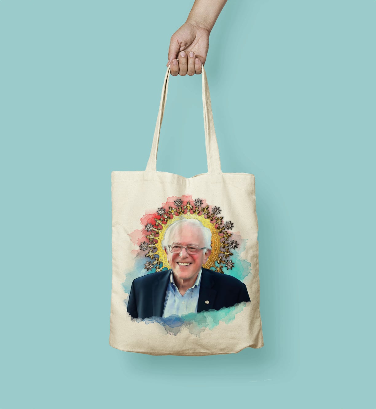Bernie Sanders Watercolor Tote Bag