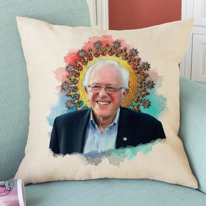 Bernie Sanders Watercolor Pillow