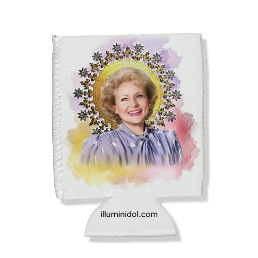 Betty White Watercolor Can Hugger