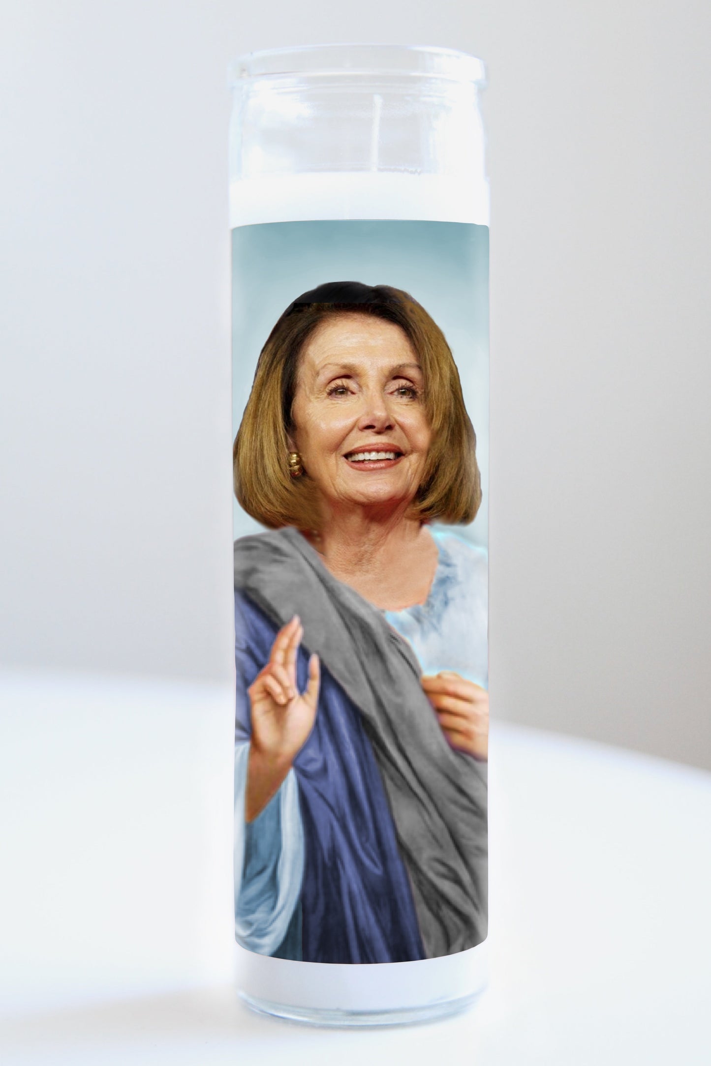 Nancy Pelosi Blue Robe Candle