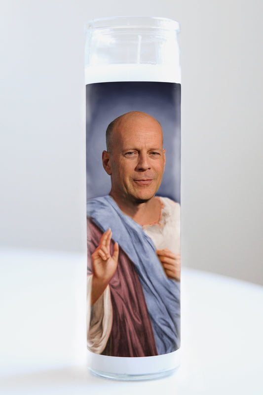 Bruce Willis Blue Robe Candle