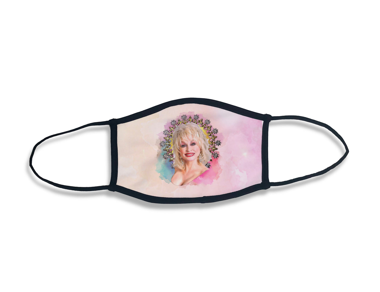 Dolly Parton Watercolor Face Mask