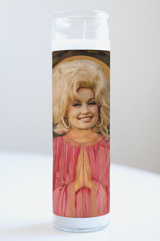 Dolly Parton Pink Robe Candle