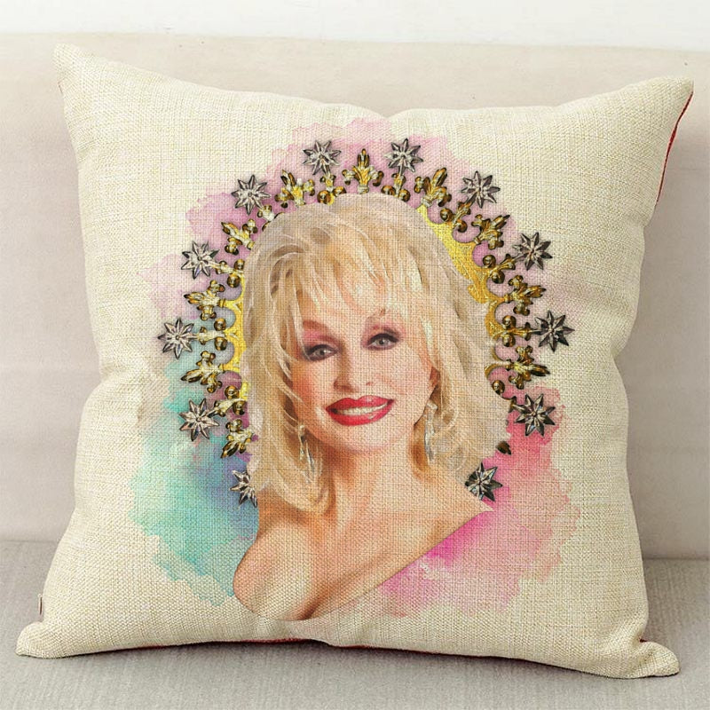Dolly Parton Watercolor Pillow