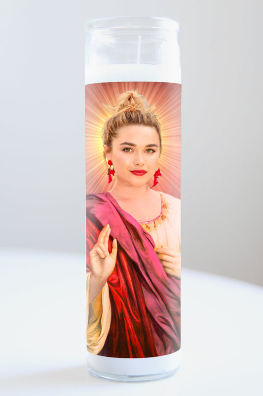 Florence Pugh Red Robe Candle