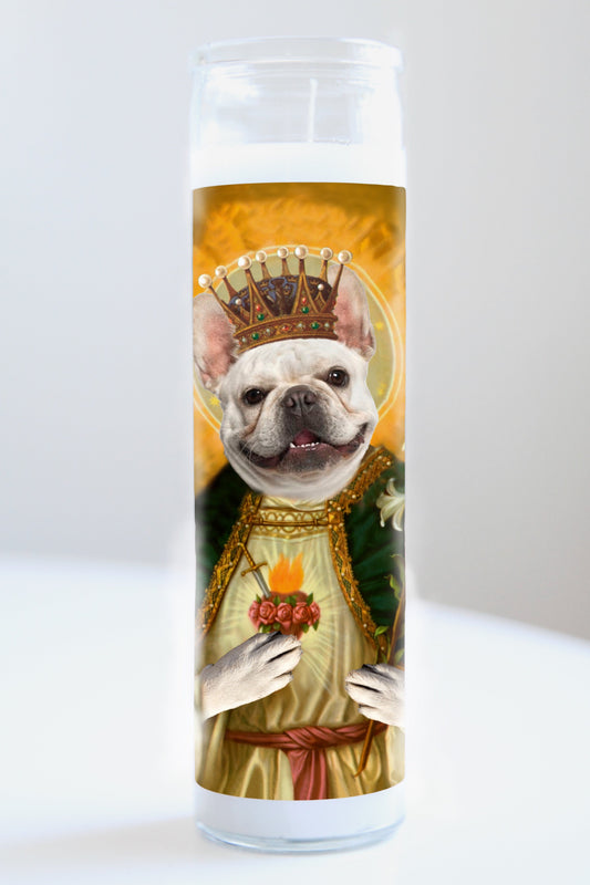 Frenchie Crown Candle