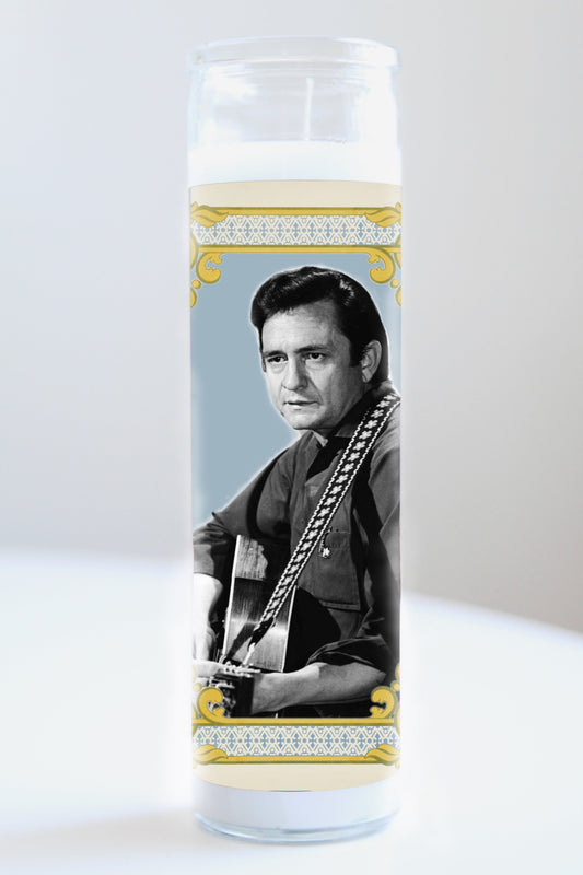 Johnny Cash Framed Candle