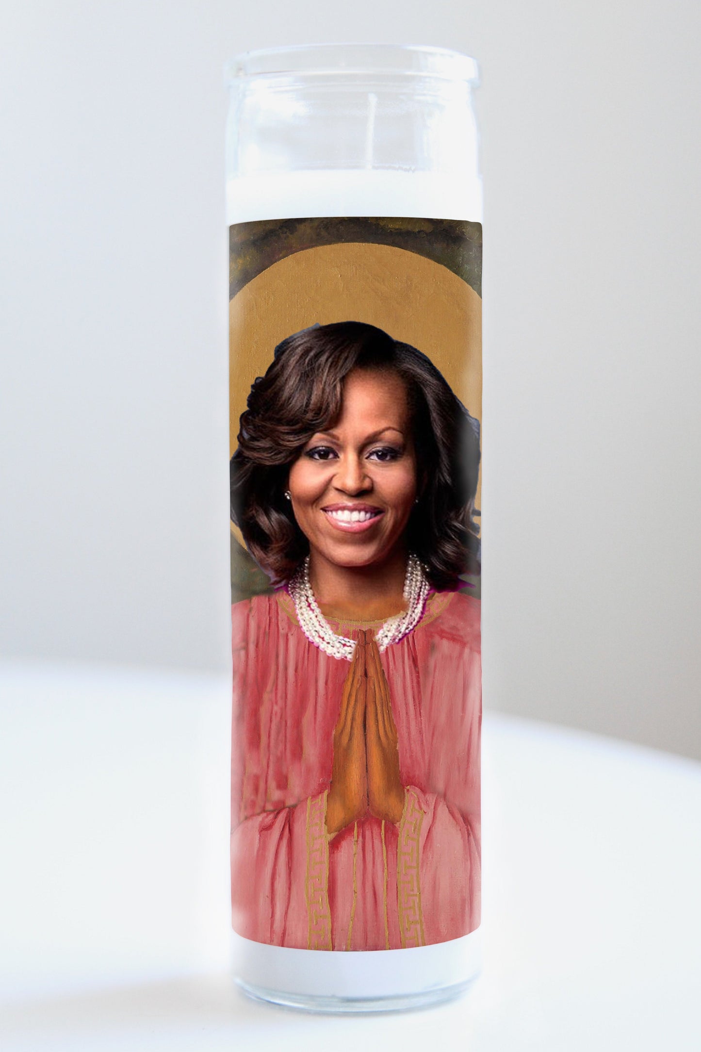 Michelle Obama Pink Robe Candle