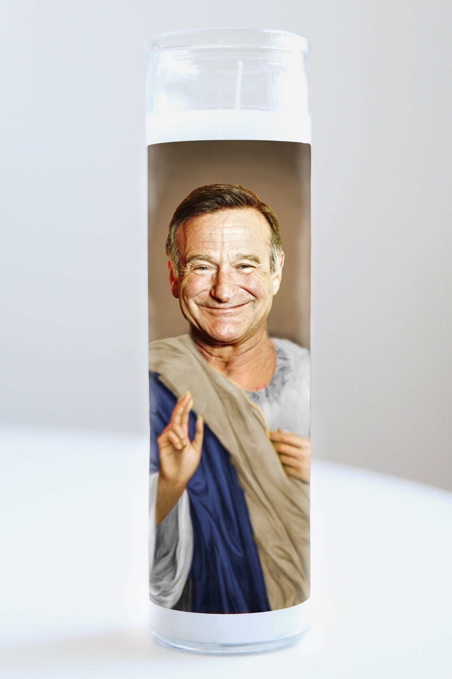 Robin Williams Blue Robe Candle