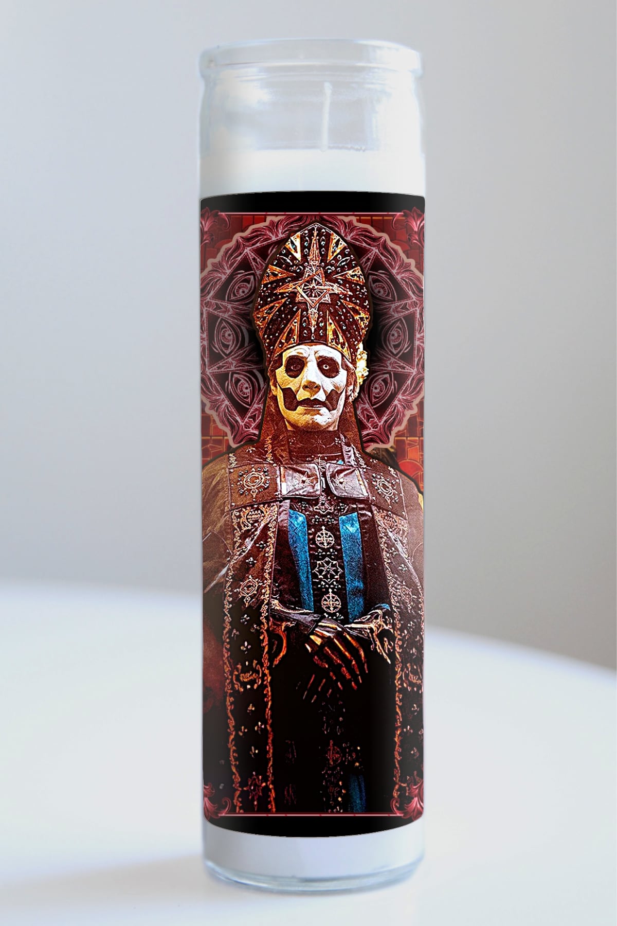 Papa Emeritus IV (Ghost) Red Framed Candle