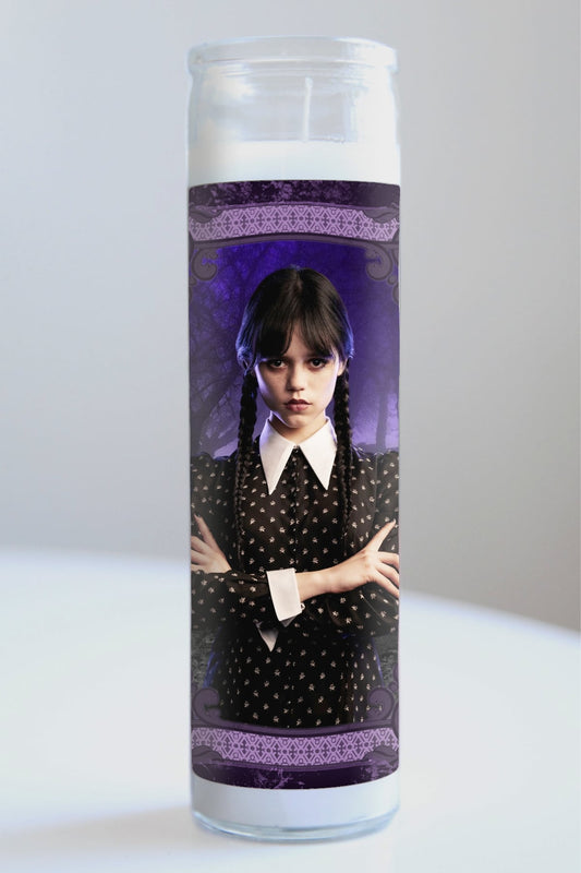 Wednesday Addams (Wednesday) Purple Framed Candle
