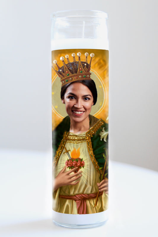 Alexandria Ocasio-Cortez Saint Candle